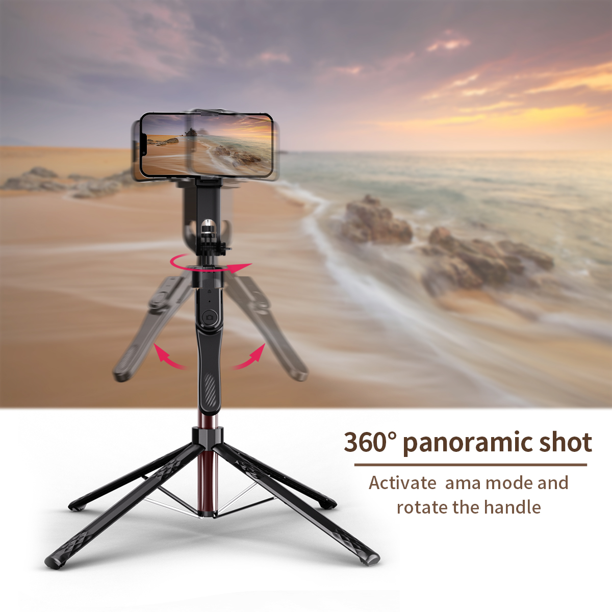 C11 Quadrapod Selfie Stick Tripod with Bluetooth Remote – 185cm