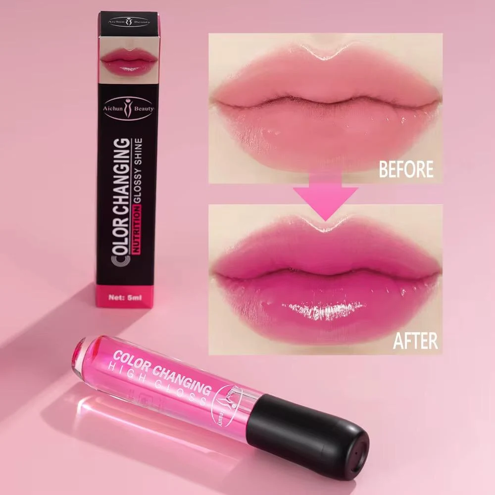 Aichun beauty color changing nutrition glossy shine lip gloss