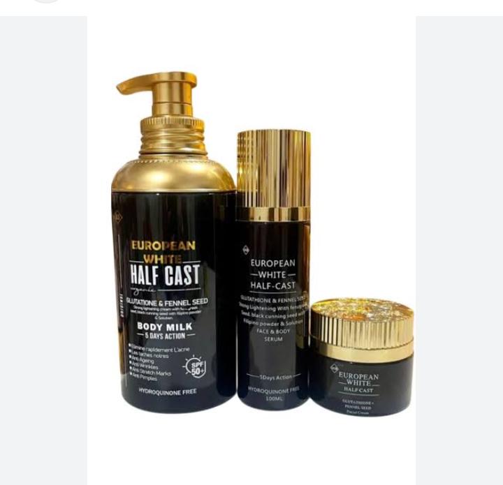 European White Half Cast Skincare Set – 3 Pieces